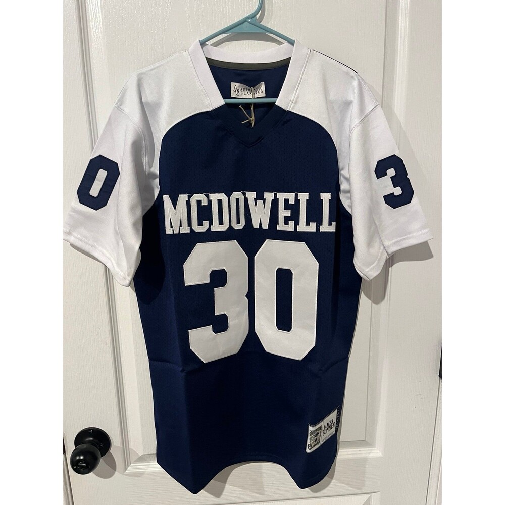 Authentic Classics McDowell #30 Conner Football Jersey Blue White Men’s M NWT
